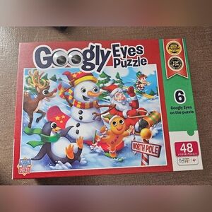 Googly Eyes Puzzle, Santa, Snowman, Christmas, NEW, 48 pieces